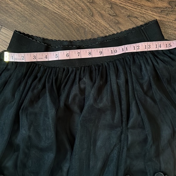 dina b black skirt with soft tulle overlay & elastic waist girlcore - Picture 8 of 11
